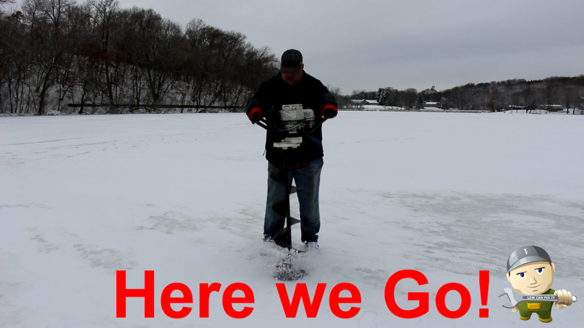 Newly repaired Jiffy auger - testing on lake